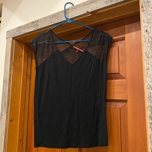 Comptoir Des Contonniers V neck with lace-black